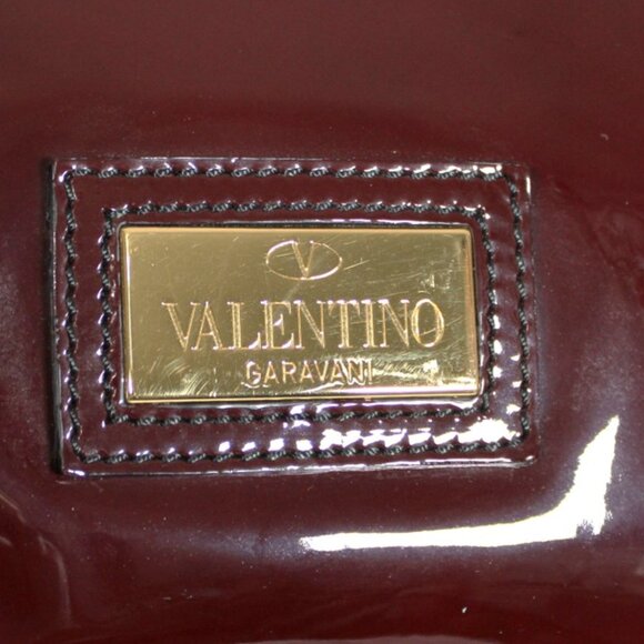 Valentino Garavani Burgundy Patent Leather Tote Bag - Picture 10 of 14